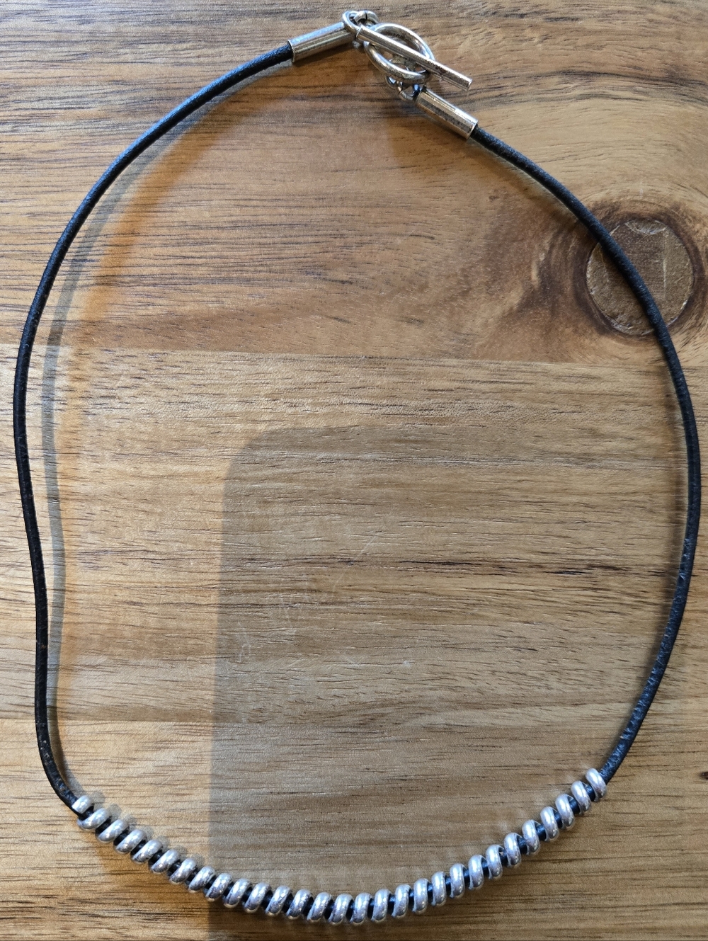 Black Necklace with Silver Accent